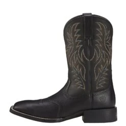 Ariat Men’s Black Sport Wide Square Toe Western Boot 10016292 3 Ariat Men’s Black Sport Wide Square Toe Western Boot 10016292 -Ariat Shop 10016292 side