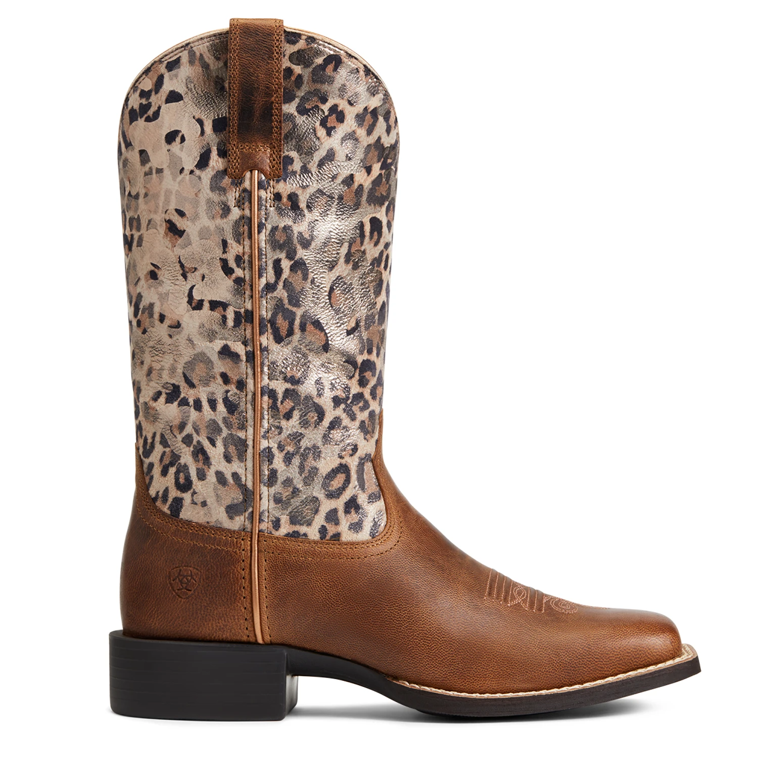 Ariat Ladies Round Up Pearl Brown & Leopard Wide Square 10040363 Ariat Ladies Round Up Pearl Brown & Leopard Wide Square 10040363 -Ariat Shop 10030363 side