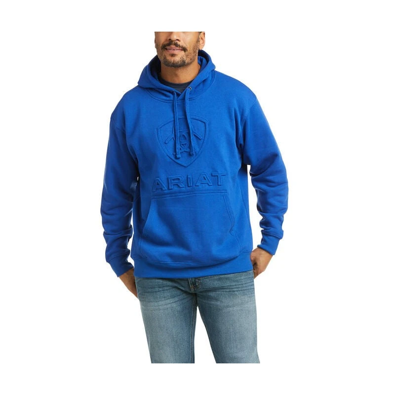 Ariat® Men's Basic Cobalt Embossed Hoodie 10037259 Ariat® Men's Basic Cobalt Embossed Hoodie 10037259 -Ariat Shop 10037259 front
