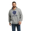 Ariat Men's Basic Heather Grey Raised Logo Sweatshirt Hoodie 10037265
