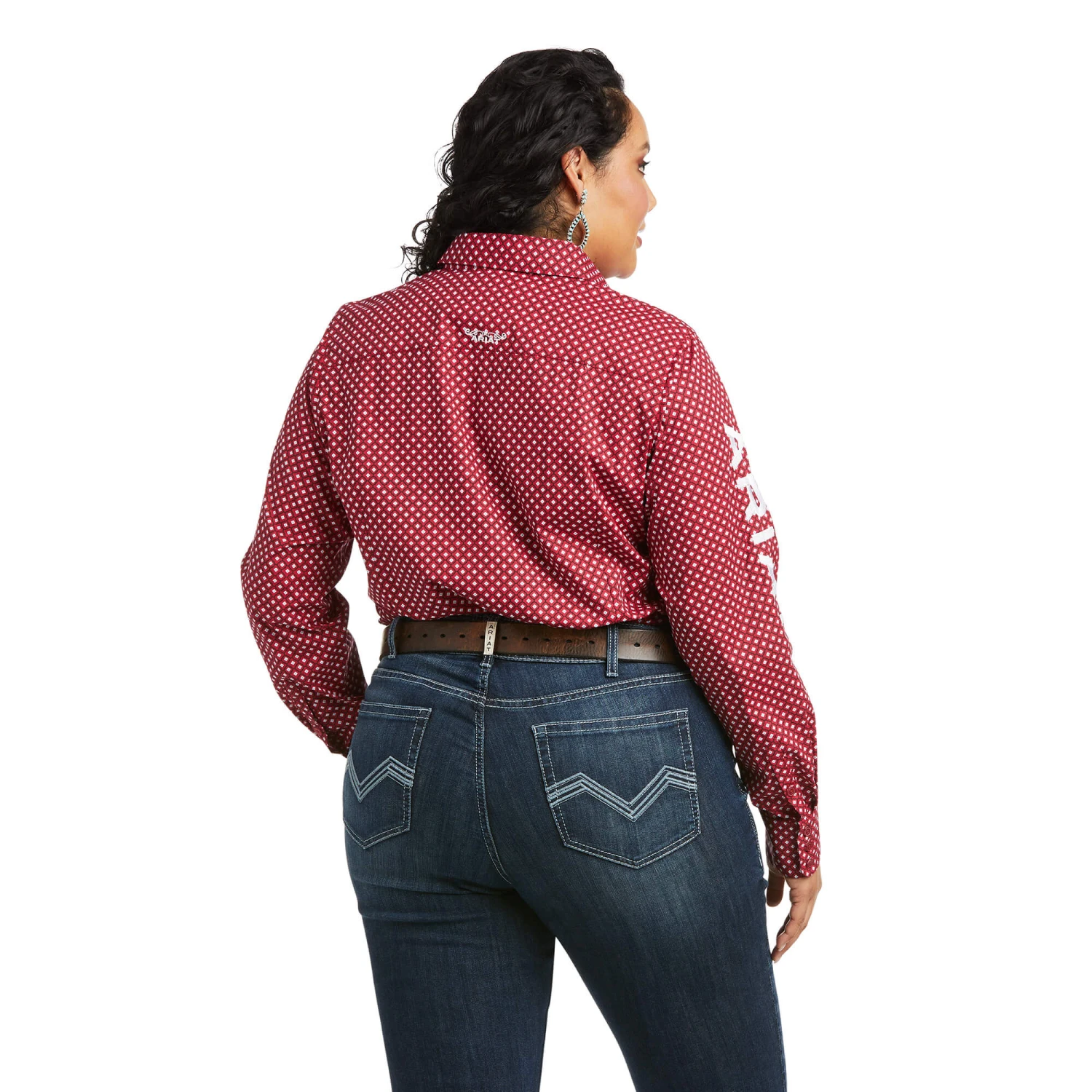 Ariat Ladies Team Kirby Stretch Red Button Down Shirt 10037433 Ariat Ladies Team Kirby Stretch Red Button Down Shirt 10037433 -Ariat Shop 10037433 back plus