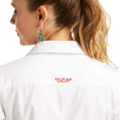 Ariat® Ladies Team Kirby Long Sleeve Stretch White Shirt 10037926 -Ariat Shop 10037926 03