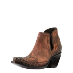 Ariat Ladies Dixon Chocolate Wingtip Western Booties 10038306 -Ariat Shop 10038306 3 4 front