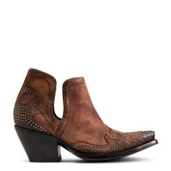 Ariat Ladies Dixon Chocolate Wingtip Western Booties 10038306 -Ariat Shop 10038306 side