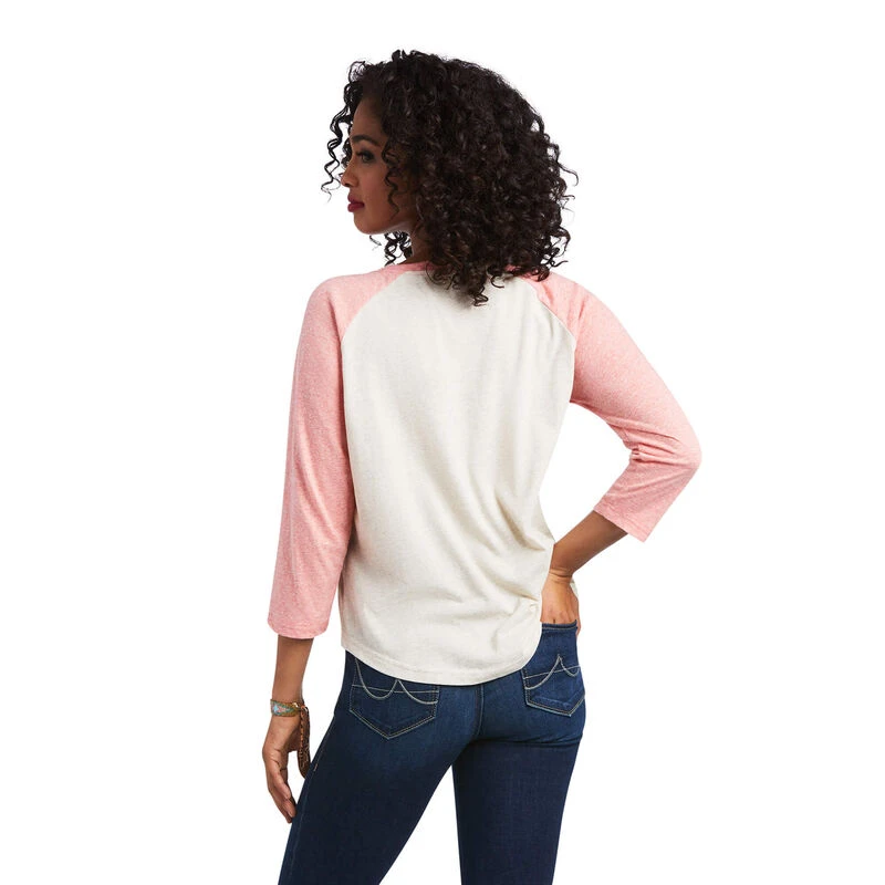 Ariat® Ladies Arrow Raglan 3/4 Shirt Oatmeal Heather Shirt 10039824 Ariat® Ladies Arrow Raglan 3/4 Shirt Oatmeal Heather Shirt 10039824 -Ariat Shop 10039824 1