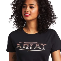Ariat® Ladies Serape Style Short Sleeve Black T-Shirt 10039974 -Ariat Shop 10039974 2