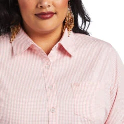 Ariat® Ladies R.E.A.L™ Bridal Rose & White Button Down Shirt 10040581 5 Ariat® Ladies R.E.A.L™ Bridal Rose & White Button Down Shirt 10040581 -Ariat Shop 10040581 01 plus