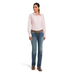 Ariat® Ladies R.E.A.L™ Bridal Rose & White Button Down Shirt 10040581 6 Ariat® Ladies R.E.A.L™ Bridal Rose & White Button Down Shirt 10040581 -Ariat Shop 10040581 full