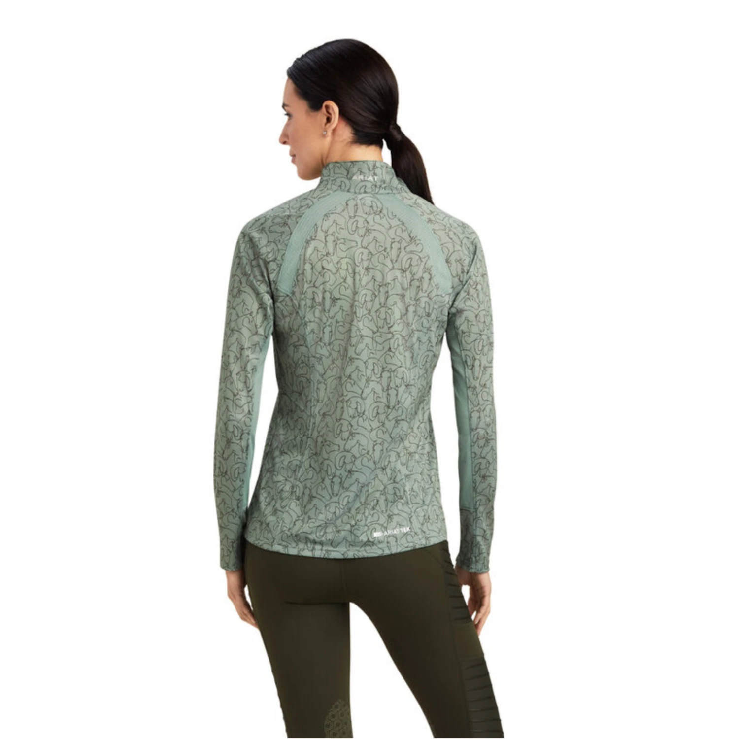 Ariat® Ladies Sunstopper 2.0 Hedge Green Doodle Horse Shirt 10041191 Ariat® Ladies Sunstopper 2.0 Hedge Green Doodle Horse Shirt 10041191 -Ariat Shop 10041191c