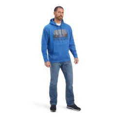 Ariat® Men's Land Of The Free Classic Blue Heather Pullover Hoodie 10041718 -Ariat Shop 10041718e