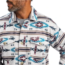 Ariat® Men's Caldwell Printed Dark Oatmeal Shirt Jacket 10041733 -Ariat Shop 10041733b