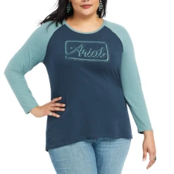 Ariat® Ladies R.E.A.L™ Baseball Midnight Navy & Arctic Shirt 10042151 -Ariat Shop 10042151 3