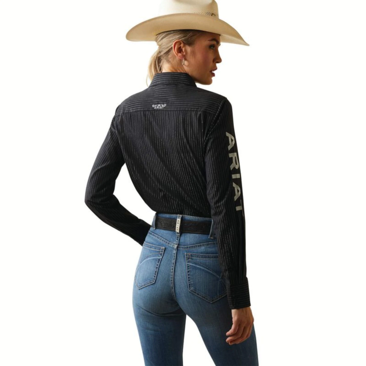 Ariat® Ladies Team Kirby Stretch Black & Silver Lurex® Shirt 10042170 Ariat® Ladies Team Kirby Stretch Black & Silver Lurex® Shirt 10042170 -Ariat Shop 10042170b