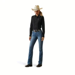 Ariat® Ladies Team Kirby Stretch Black & Silver Lurex® Shirt 10042170 6 Ariat® Ladies Team Kirby Stretch Black & Silver Lurex® Shirt 10042170 -Ariat Shop 10042170d