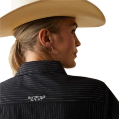 Ariat® Ladies Team Kirby Stretch Black & Silver Lurex® Shirt 10042170 5 Ariat® Ladies Team Kirby Stretch Black & Silver Lurex® Shirt 10042170 -Ariat Shop 10042170i