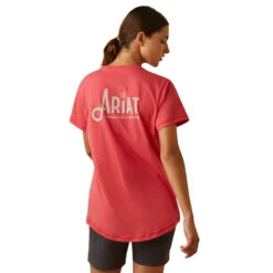 AriatĀ® Ladies Rebar Workman Logo Graphic Teaberry Pink T-Shirt 10043306