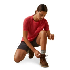 Ariat® Ladies Rebar Workman Logo Graphic Teaberry Pink T-Shirt 10043306 -Ariat Shop 10043306 full