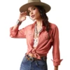 Ariat® Ladies R.E.A.L Jurlington Faded Brick Red Button Up Shirt 10043450
