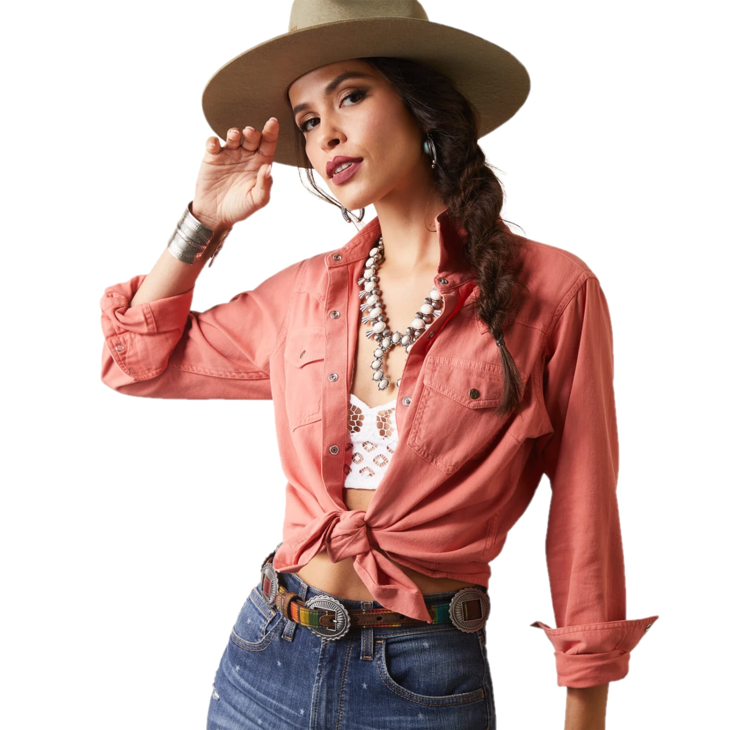 Ariat® Ladies R.E.A.L Jurlington Faded Brick Red Button Up Shirt 10043450 Ariat® Ladies R.E.A.L Jurlington Faded Brick Red Button Up Shirt 10043450 -Ariat Shop 10043450a