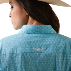 Ariat® Ladies R.E.A.L Caidan Print Blue Button Down Shirt 10043553 -Ariat Shop 10043553d