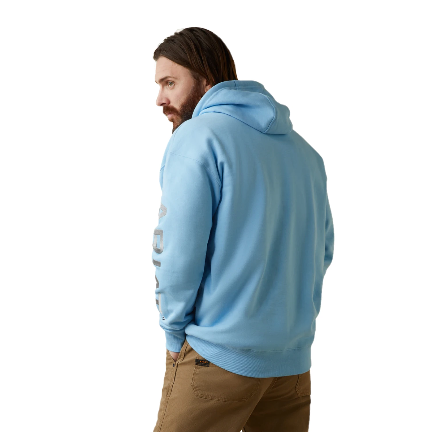 Ariat® Men's Rebar Graphic Heather Canal Blue Pullover Hoodie 10043589 Ariat® Men's Rebar Graphic Heather Canal Blue Pullover Hoodie 10043589 -Ariat Shop 10043589a