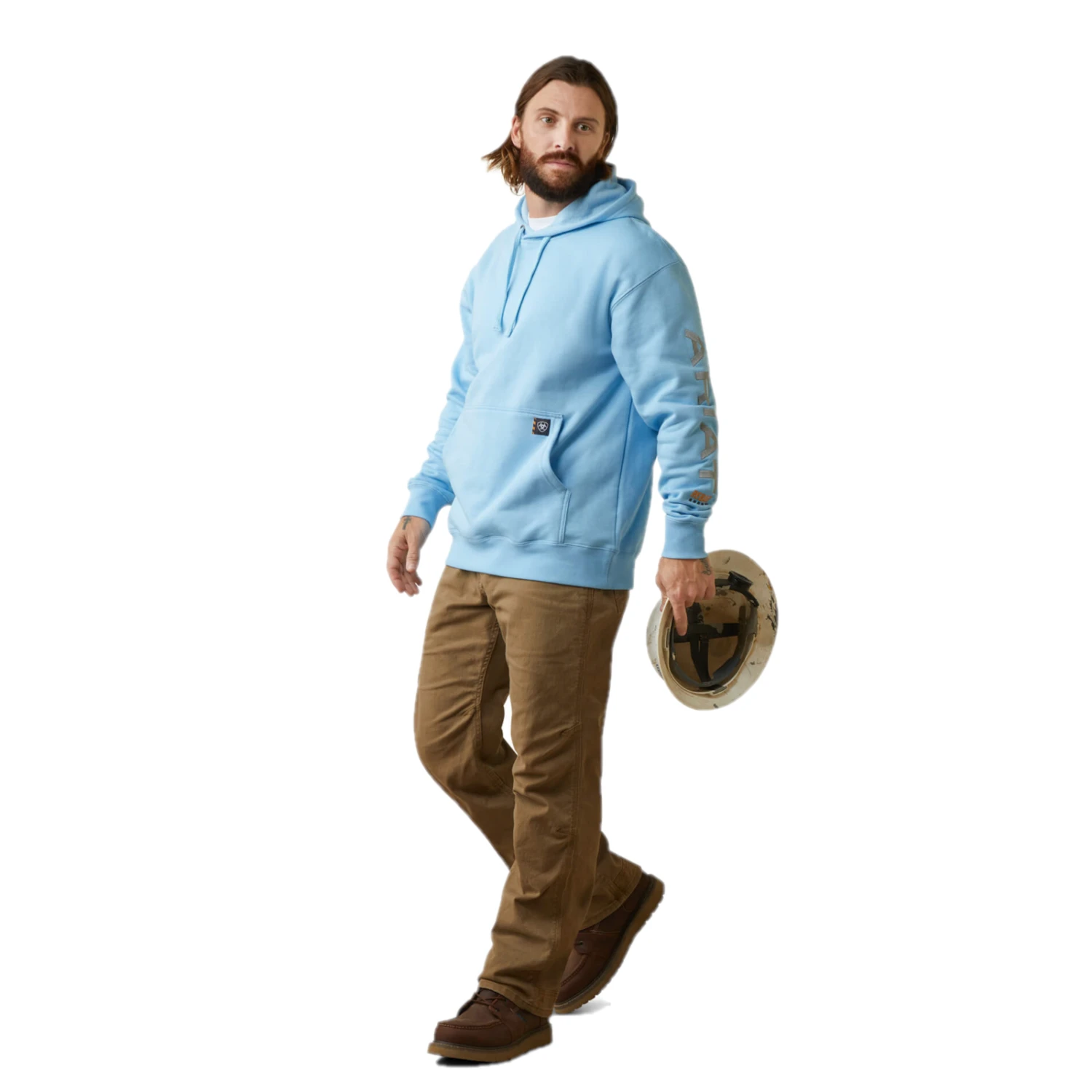 Ariat® Men's Rebar Graphic Heather Canal Blue Pullover Hoodie 10043589 Ariat® Men's Rebar Graphic Heather Canal Blue Pullover Hoodie 10043589 -Ariat Shop 10043589b