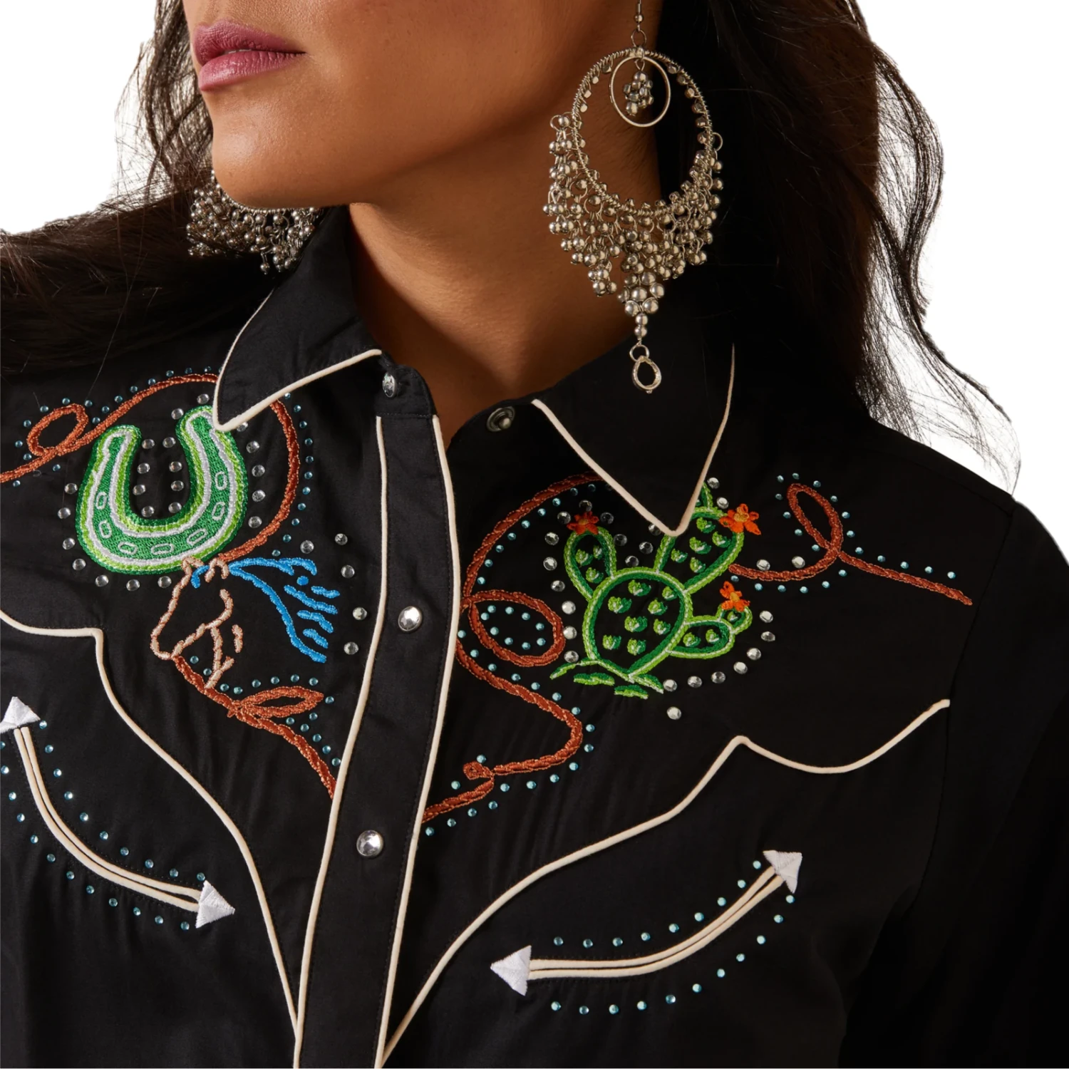 Ariat® Ladies Wynette Jeweled Black Button Down Shirt 10043689 Ariat® Ladies Wynette Jeweled Black Button Down Shirt 10043689 -Ariat Shop 10043689b