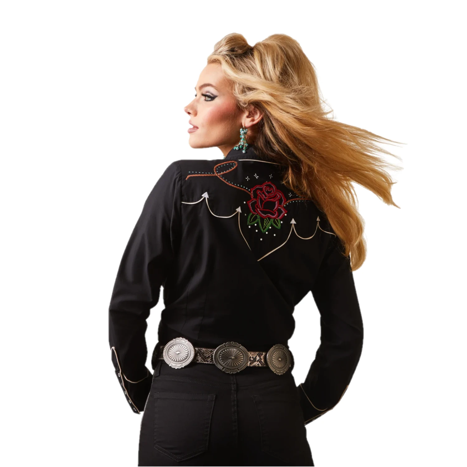 Ariat® Ladies Wynette Jeweled Black Button Down Shirt 10043689 Ariat® Ladies Wynette Jeweled Black Button Down Shirt 10043689 -Ariat Shop 10043689c