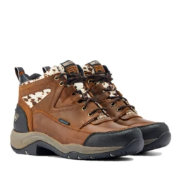 Ariat® Ladies Terrain H2O Distressed Brown & Speckled Cow Print Boots 10044538 -Ariat Shop 10044538g