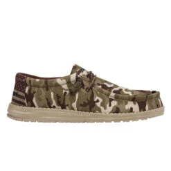 Hey Dude® Wally Men's Camo USA Flag Slip On Shoe 110067037 -Ariat Shop 110067037 WALLY CAMO FLAG LEFT 1321