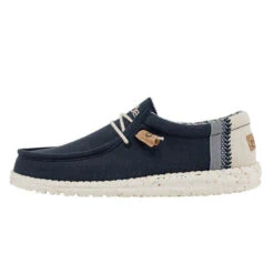 Hey Dude Men's Wally Linen Natural Navy Shoes 110792568 -Ariat Shop 110792568 Hey Dude Mens Wally Linen Shoes kowear 01 14651.1647855929
