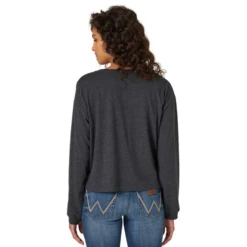 Wrangler® Ladies George Strait Dark Grey Cropped T-Shirt 112319174 2 Wrangler® Ladies George Strait Dark Grey Cropped T-Shirt 112319174 -Ariat Shop 112319174 1