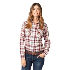 Wrangler® Ladies Essential White Western Snap Up Shirt 112321398