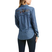 Ariat® Ladies Western Home Navy Long Sleeve Shirt 10037907 Ariat® Ladies Western Home Navy Long Sleeve Shirt 10037907 -Ariat Shop