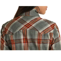 Powder River Outfitters Ladies Brushed Twill Plaid Snap Shirt 22S1851-34 -Ariat Shop 22S1851 B