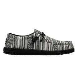 Hey Dude Men's Wally Serape Gravel Black Slip On Shoes 40017-0YB -Ariat Shop 40017 0YB WALLY SERAPE BLACK GRAVEL LEFT 111