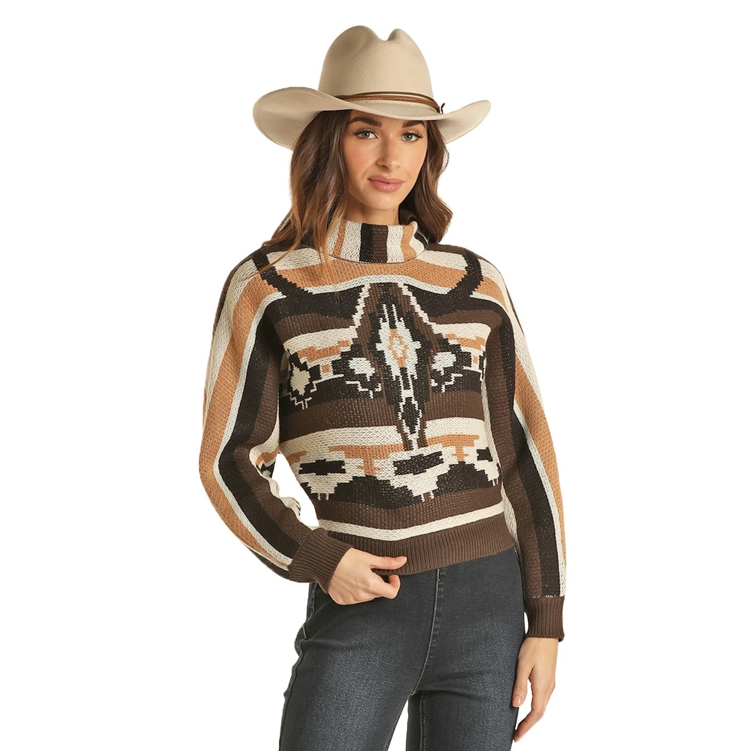 Rock & Roll Cowgirl® Ladies Long Horn Skull Sweater 46-2394 Rock & Roll Cowgirl® Ladies Long Horn Skull Sweater 46-2394 -Ariat Shop 46 2394 A