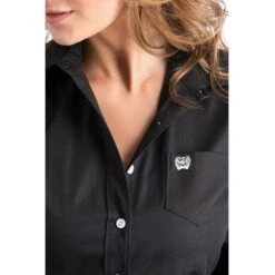 Cinch Ladies Solid Black Button-Down Shirt MSW9164027 -Ariat Shop 57 dd43725c f834 4070 a06c 01f6882bf4ad