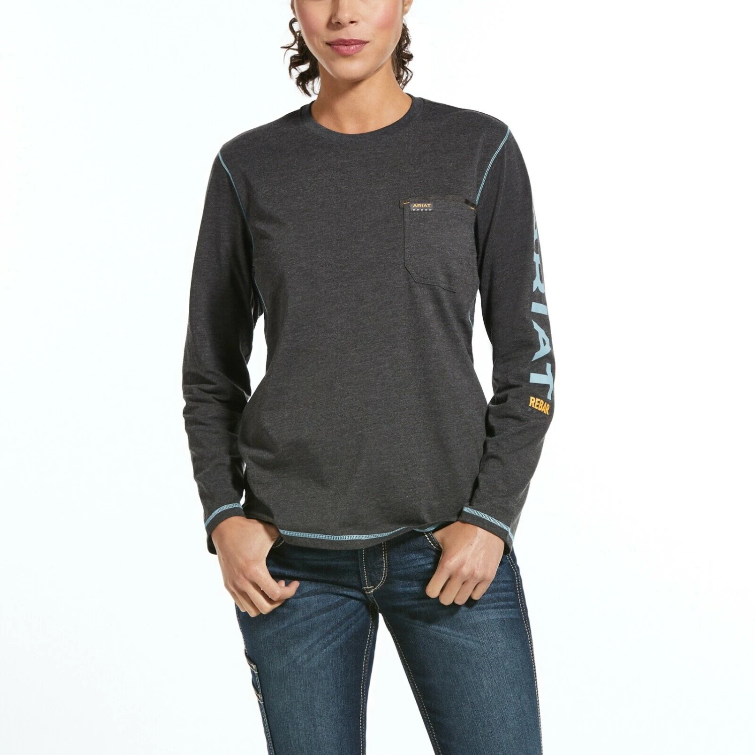 Ariat® Ladies Rebar™ Work Woman Logo Grey Long-Sleeve T-Shirt 10032907 Ariat® Ladies Rebar™ Work Woman Logo Grey Long-Sleeve T-Shirt 10032907 -Ariat Shop 57 f8f33192 9757 4f76 a6b9 9884c302b4ad