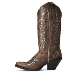 Ariat® Ladies Crackled Taupe & Gunmetal Divine Boots 10034110 -Ariat Shop F20 WMS WEST 10034110 side