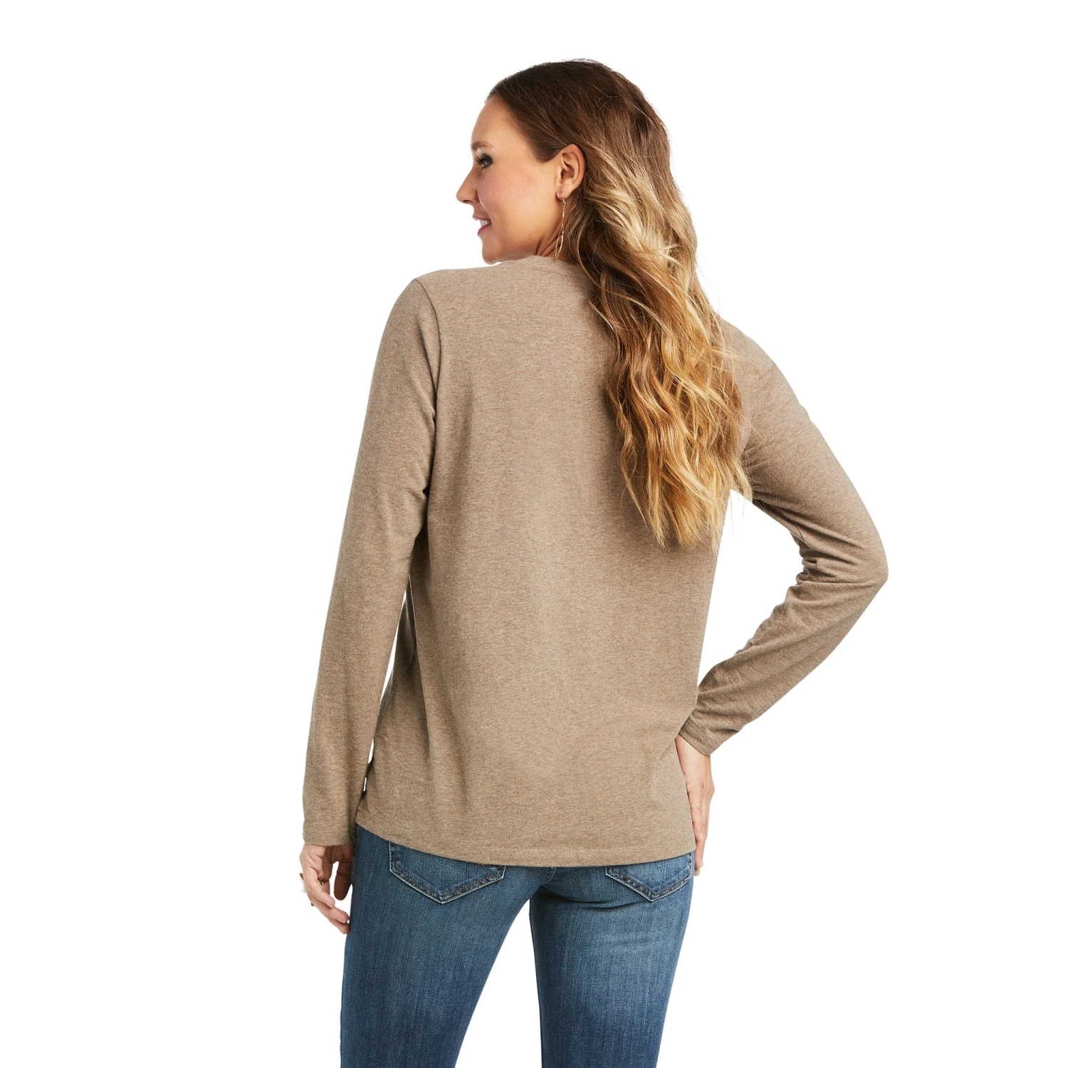 Ariat® Ladies REAL Logo Flourish Brown Long Sleeve T-Shirt 10036964 Ariat® Ladies REAL Logo Flourish Brown Long Sleeve T-Shirt 10036964 -Ariat Shop F21 WMS WEST 10036964 back