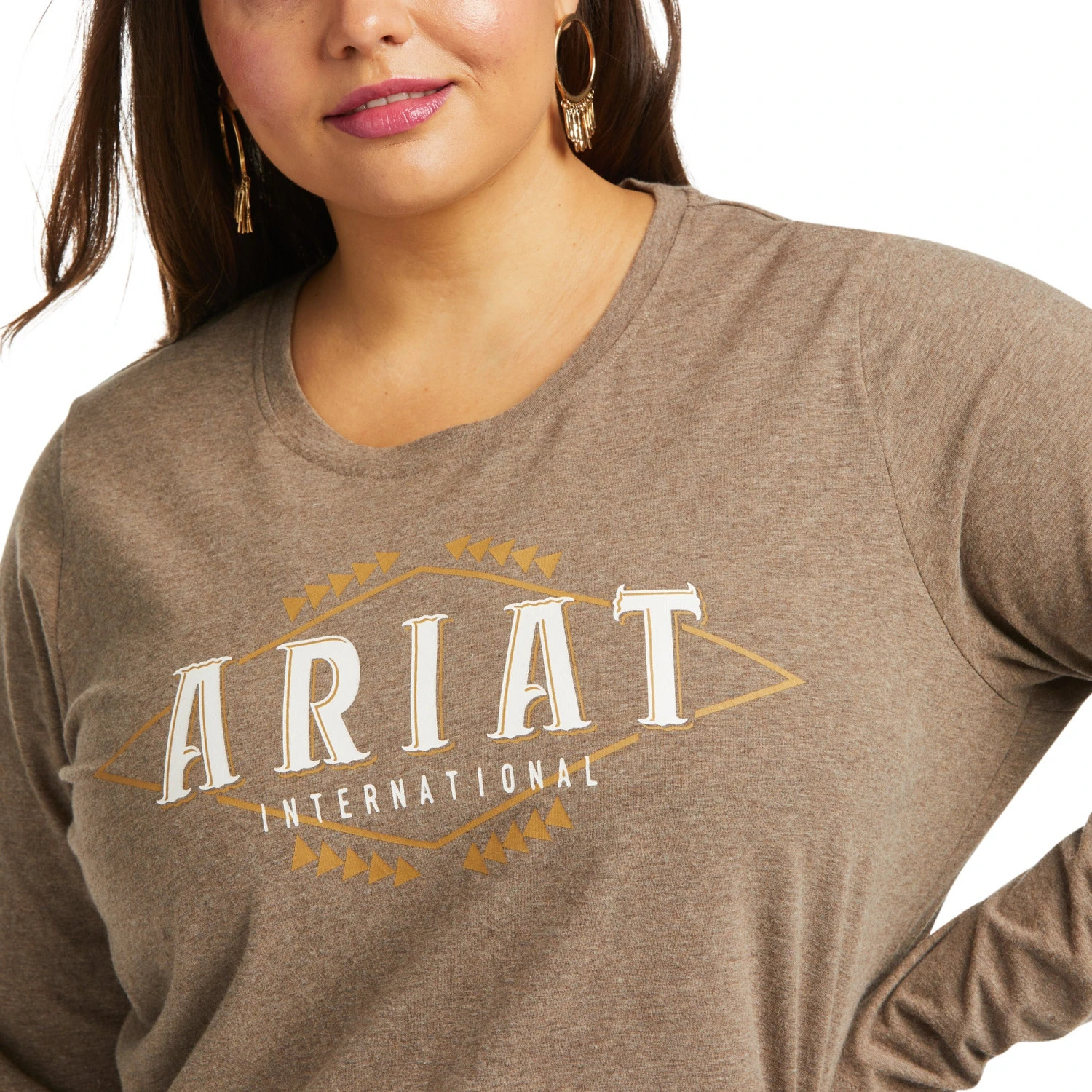 Ariat® Ladies REAL Logo Flourish Brown Long Sleeve T-Shirt 10036964 Ariat® Ladies REAL Logo Flourish Brown Long Sleeve T-Shirt 10036964 -Ariat Shop F21 WMS WEST 10036964 detail01 plus