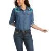 Ariat Ladies REAL Vivacious Indigo Denim Button Down Shirt 10037584
