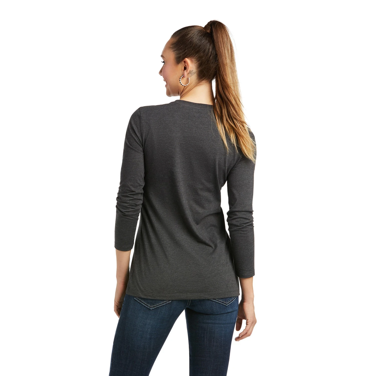 Ariat® Ladies Serape Long Sleeve Charcoal Heather T-Shirt 10038637 Ariat® Ladies Serape Long Sleeve Charcoal Heather T-Shirt 10038637 -Ariat Shop F21 WMS WEST 10038637 back a66aad04 48cb 43eb ab5b edd4da3ee4f7