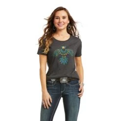 Ariat® Ladies T-Bird Short Sleeve Charcoal Heather T-Shirt 10038641