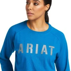 Ariat® Ladies Rebar CottonStrong™ Mykonos Blue T-Shirt 10037434 -Ariat Shop F21 WMS WORK 10037434 detail01