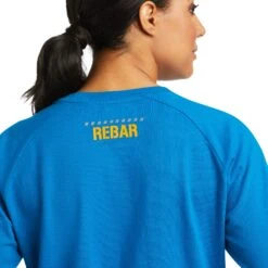 Ariat® Ladies Rebar CottonStrong™ Mykonos Blue T-Shirt 10037434 -Ariat Shop F21 WMS WORK 10037434 detail02