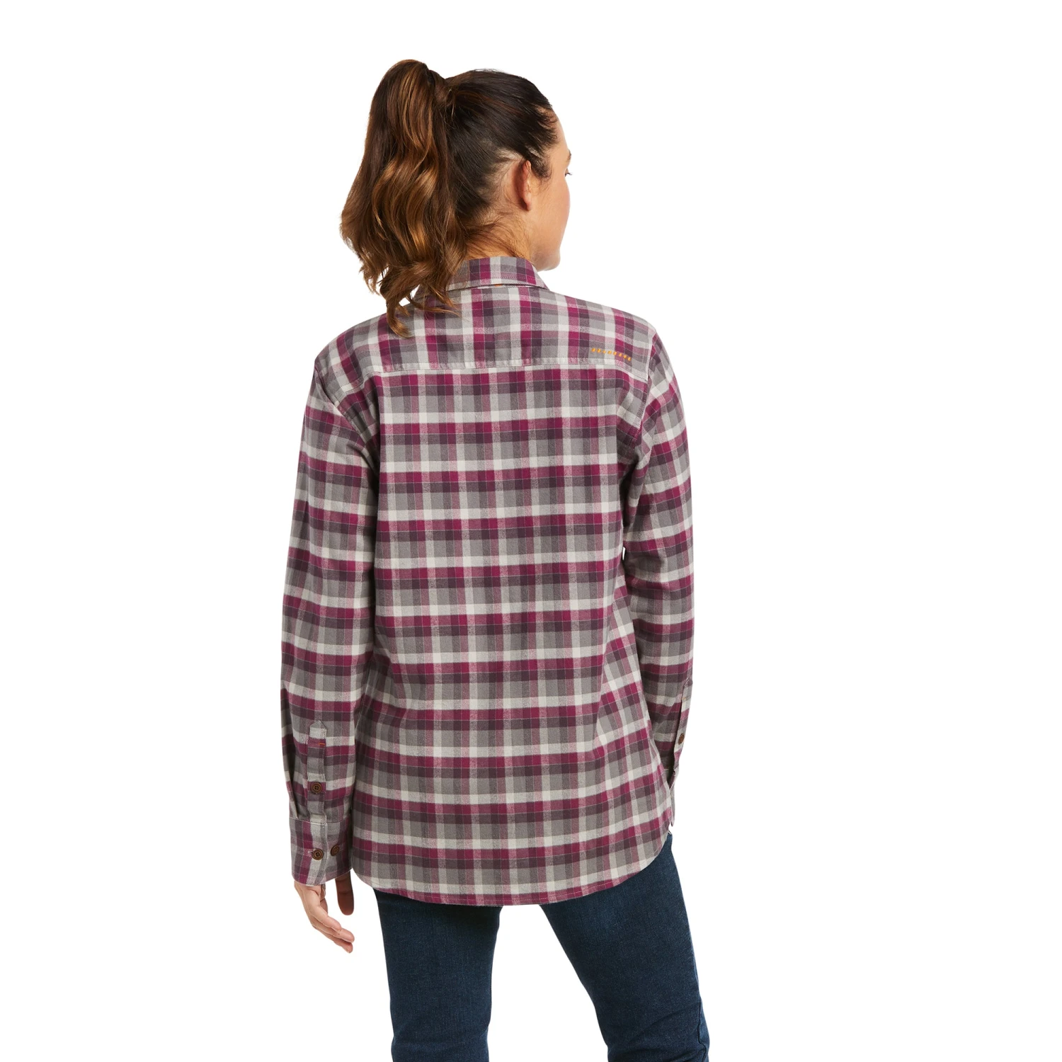 Ariat® Ladies Rebar DuraStretch™ Flannel Plaid Work Shirt 10037475 Ariat® Ladies Rebar DuraStretch™ Flannel Plaid Work Shirt 10037475 -Ariat Shop F21 WMS WORK 10037475 back Copy