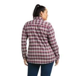 Ariat® Ladies Rebar DuraStretch™ Flannel Plaid Work Shirt 10037475 4 Ariat® Ladies Rebar DuraStretch™ Flannel Plaid Work Shirt 10037475 -Ariat Shop F21 WMS WORK 10037475 back plus
