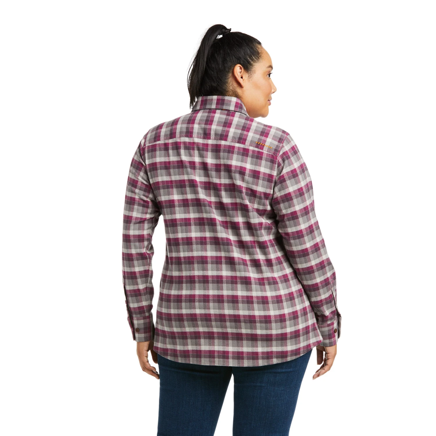 Ariat® Ladies Rebar DuraStretch™ Flannel Plaid Work Shirt 10037475 Ariat® Ladies Rebar DuraStretch™ Flannel Plaid Work Shirt 10037475 -Ariat Shop F21 WMS WORK 10037475 back plus